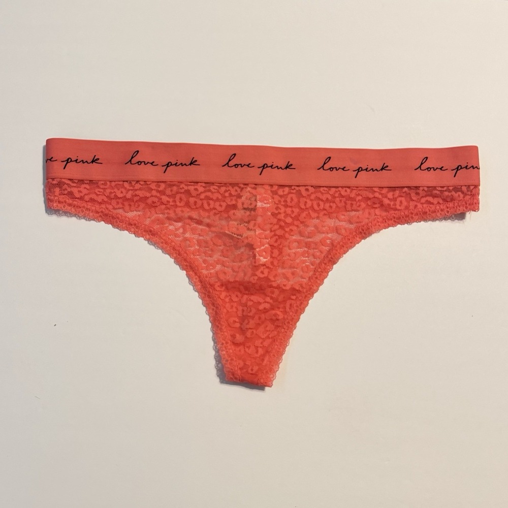 Victoria's Secret PINK Leopard Lace Thong Panty‎ Large